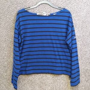 NEW Levi's Blue Black Striped Knit Pull Over Shirt M